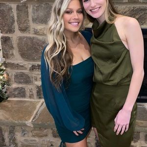 emerald green mini bodycon dress!